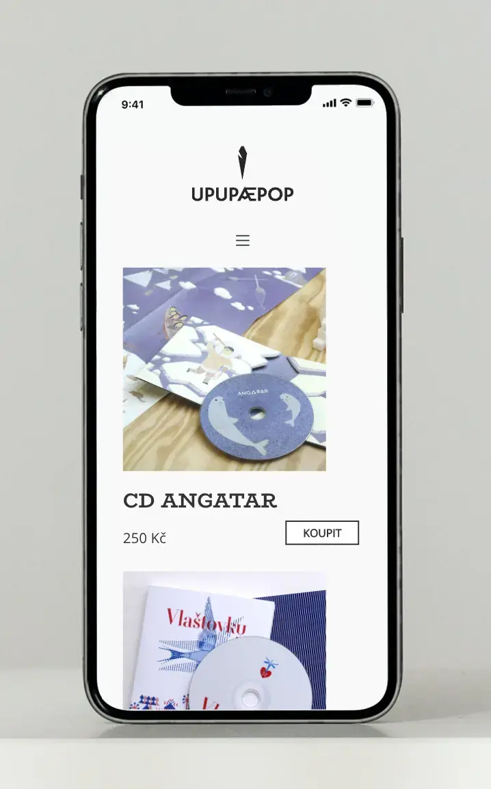 E-shop webu Upupaepop na mobilu